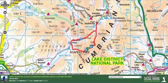 Scafell Pike & Pint Route Map