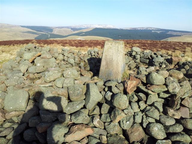 Shillhope Law summit cairn looking north 20130217_121739
