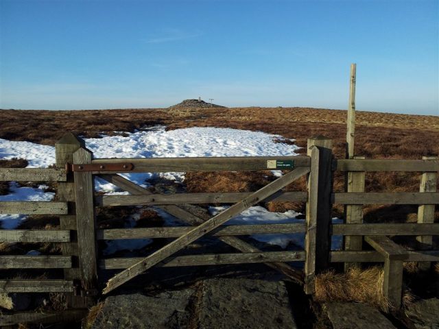 Summit Cairn of Windy Gyle ahead Summit Cairn of Windy Gyle ahead