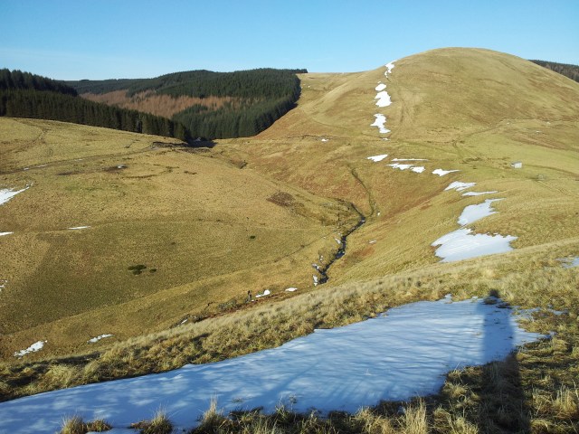 Descending from Middle Hill looking north & Hazely Law to the right cheviots