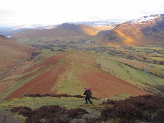Very nice view back down the ascent route - with Cat Bells above Very nice view back down the ascent route - with Cat Bells above