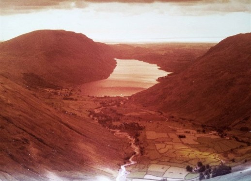 Aged photo of the wonderful view down Wasdale ascending Great Gable in 81 Aged photo of the wonderful view down Wasdale ascending Great Gable in 81