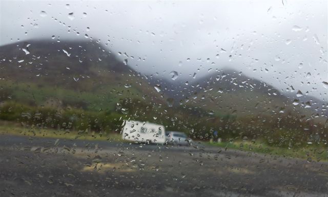 Car park at Threkeld looking up to Blencathra 1.20pm