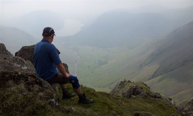 A man alone with his knee supports remembering early hillwalking days in Wasdale A man alone with his knee supports remembering early hillwalking days in Wasdale
