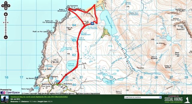 Sandwood Bay Route Map Sandwood Bay Route Map