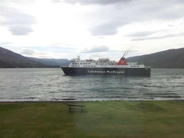 Stornoway Ferry sails past the guest house window