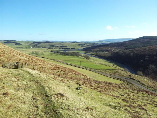 Higher up the path, Alwinton back in the distance Higher up the path, Alwinton back in the distance