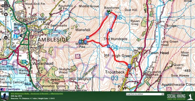 Wansfell and Baystones route from Troutbeck